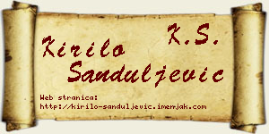 Kirilo Sanduljević vizit kartica